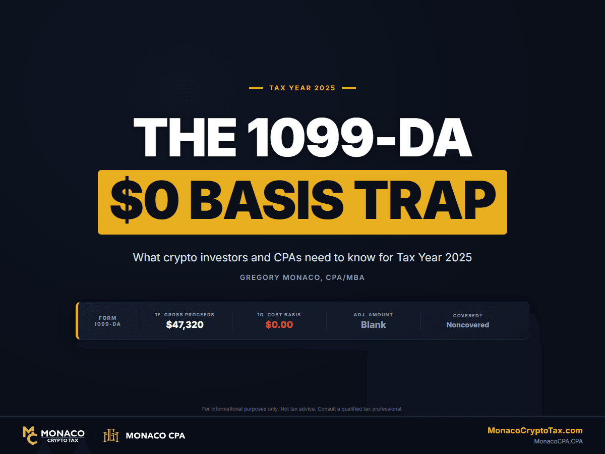 1099-DA Shows $0 Basis? How to Fix It (2025)